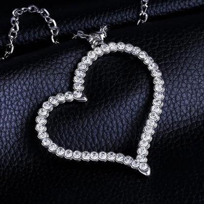 Womens Heart-shaped Rhinestone Necklaces Nhas120932