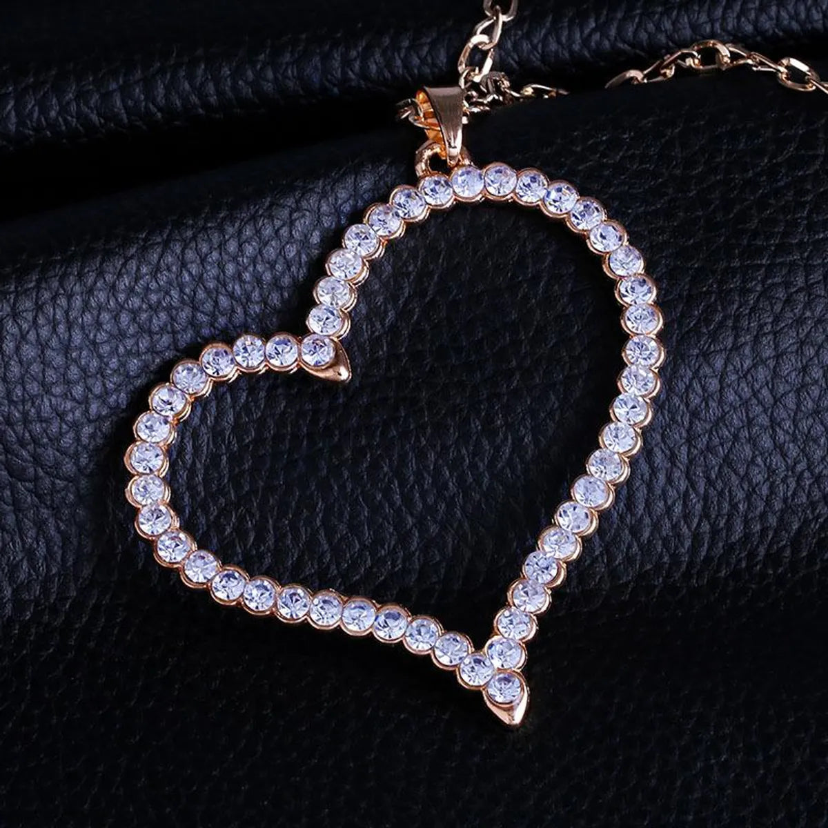 Womens Heart-shaped Rhinestone Necklaces Nhas120932