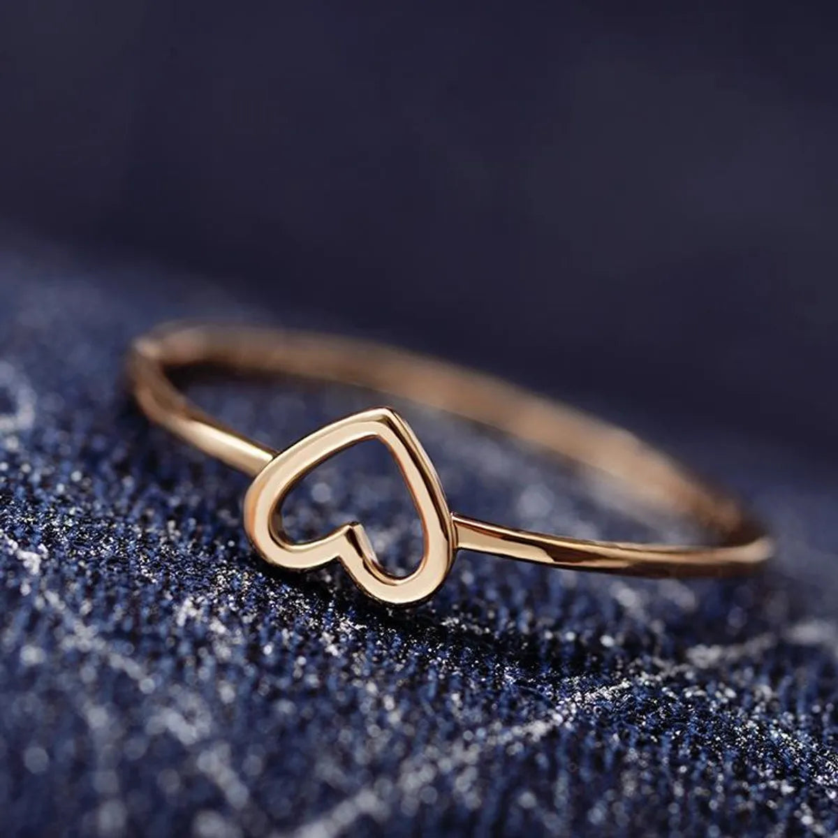 Womens Heart-shaped Electroplated Copper Rings Nhdp157510