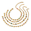 Women’s Heart Shaped Geometric Stainless Steel Bracelet With Shell Detail Zircon Inlay And 18K Gold Vacuum Plating