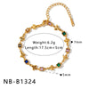 Women’s Heart Shaped Geometric Stainless Steel Bracelet With Shell Detail Zircon Inlay And 18K Gold Vacuum Plating