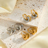 Women's Heart Shaped Geometric Stainless Steel Earrings With 18K Gold Vacuum Plating Simple Light Luxury Style