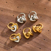 Women's Heart Shaped Geometric Stainless Steel Earrings With 18K Gold Vacuum Plating Simple Light Luxury Style