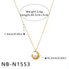 Women's Heart Shaped Geometric Stainless Steel Necklace With Gold Tone Vacuum Plating And Imitation Pearl Rhinestone Pendant