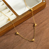 Women's Heart Shaped Geometric Stainless Steel Necklace With Rhinestone Accent And 18K Vacuum Plated Regular Chain
