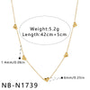 Women's Heart Shaped Geometric Stainless Steel Necklace With Rhinestone Accent And 18K Vacuum Plated Regular Chain