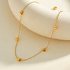 Women's Heart Shaped Geometric Stainless Steel Necklace With Rhinestone Accent And 18K Vacuum Plated Regular Chain
