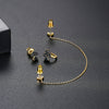 Women's Heart Shaped Long Tassel Earrings With Zircon Inlay And Electroplated Copper Fashion Jewelry