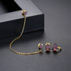 Women's Heart Shaped Long Tassel Earrings With Zircon Inlay And Electroplated Copper Fashion Jewelry