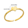Women's Heart Shaped Pearl Stainless Steel Open Ring With Gold Plated Finish Adjustable Minimalist Retro Jewelry