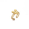 Women's Heart Shaped Pearl Stainless Steel Open Ring With Gold Plated Finish Adjustable Minimalist Retro Jewelry