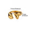 Women's Heart Shaped Pearl Stainless Steel Open Ring With Gold Plated Finish Adjustable Minimalist Retro Jewelry
