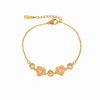Women's Heart Shaped Real Gold Plated Titanium Steel Bracelet With Love Pattern And Diamond Accented Look
