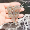 Women's Heart Shaped Rhinestone Tassel Brooch Electroplated Exaggerated Corsage Clothing Accessory Decorative Jewelry