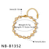 Women's Heart Shaped Stainless Steel Bracelet With 18K Vacuum Plating And Zircon Inlay Elegant Geometric Fashion Jewelry