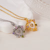 Women's Heartshaped Colorful Fashion Shell Pendant Necklace Copper Mixed Gemstone Setting Electroplating O Word Chain