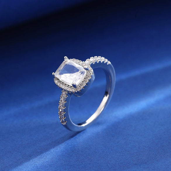 Women's Heartshaped Copper Ring Set With Diamonds