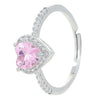 Women's Heartshaped Copper Ring Set With Diamonds