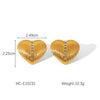 Women's Heartshaped Geometric Stainless Steel Electroplated Earrings