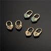 Women's Heartshaped Lock Earrings Brass Microinlaid Zircon Real Gold Plated Colorpreserving