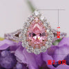 Women's Heartshaped Pink And Red Tourmaline Copper Ring With Colorful Gemstone Design And Electroplated Finish