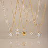 Women's Heartshaped Teardrop Stainless Steel Necklace With 18K Gold Plating And Cubic Zirconia