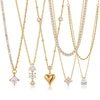 Women's Heartshaped Teardrop Stainless Steel Necklace With 18K Gold Plating And Cubic Zirconia