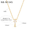Women's Heartshaped Water Drop Pendant Necklace With Zircon And Pearl Stainless Steel Geometric Electroplated Jewelry