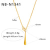 Women's Heartshaped Water Drop Pendant Necklace With Zircon And Pearl Stainless Steel Geometric Electroplated Jewelry