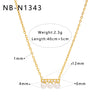 Women's Heartshaped Water Drop Pendant Necklace With Zircon And Pearl Stainless Steel Geometric Electroplated Jewelry