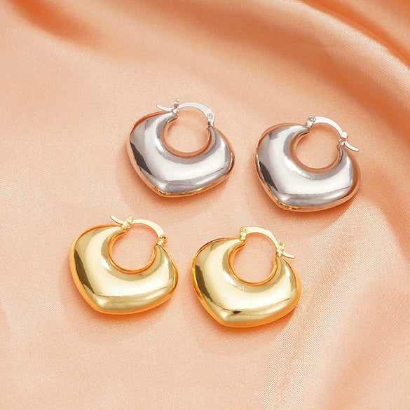 Women's Heavy Industry Exaggerated Geometric Ushaped Copper Electroplated Earrings