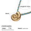 Women's High Color 18K Gold Plated Titanium Steel Conch Sea Star Shell Thick Rope Necklace Fashion Jewelry