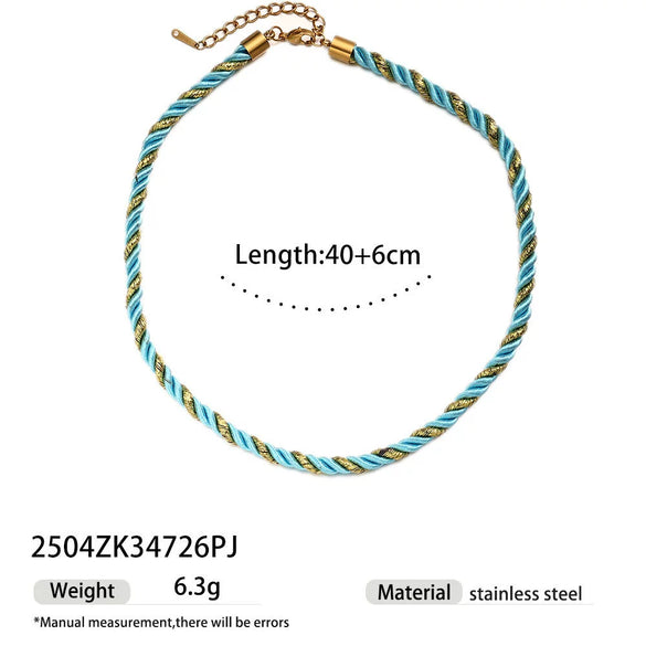 Women's High Color 18K Gold Plated Titanium Steel Conch Sea Star Shell Thick Rope Necklace Fashion Jewelry