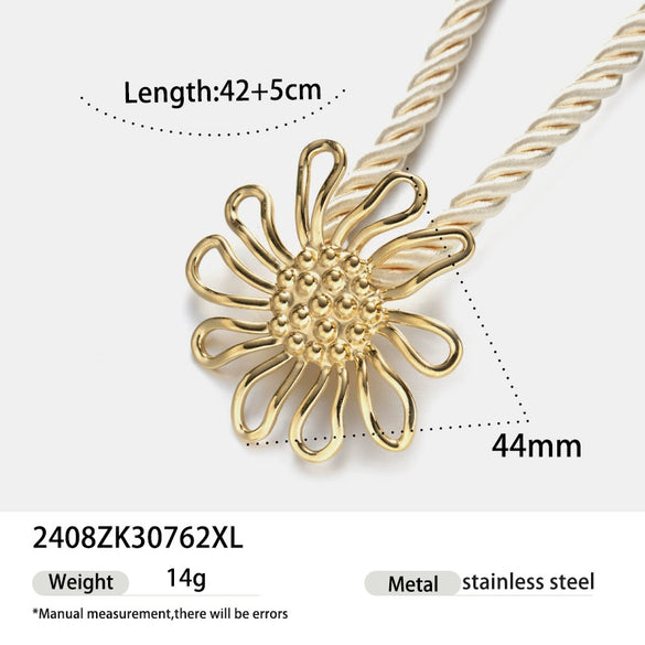 Women's High Color 18K Gold Plated Titanium Steel Conch Sea Star Shell Thick Rope Necklace Fashion Jewelry