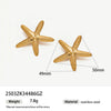 Women's High Color 18K Gold Plated Titanium Steel Conch Sea Star Shell Thick Rope Necklace Fashion Jewelry