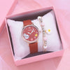 Women's High End Niche Fashion Quartz Watch With Round Dial Canvas Strap Alloy Case And Ordinary Glass Mirror For Versatile Use