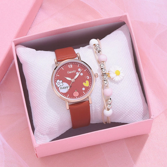 Women's High End Niche Fashion Quartz Watch With Round Dial Canvas Strap Alloy Case And Ordinary Glass Mirror For Versatile Use