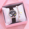 Women's High End Niche Fashion Quartz Watch With Round Dial Canvas Strap Alloy Case And Ordinary Glass Mirror For Versatile Use