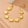 Women's High End Stainless Steel 18K Gold Plated Cuban Chain Bracelet With Geometric Pattern And Scallop Design Electroplated