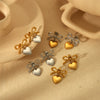 Women's High Sense Stainless Steel Heartshaped 18K Gold Electroplated Earrings