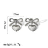 Women's High Sense Stainless Steel Heartshaped 18K Gold Electroplated Earrings