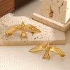 Women's Highend Animal Zodiac Petrel Pigeonshaped Stainless Steel Electroplated Earrings