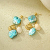 Women's Highend Beach Blue Shell Conch Tassel Titanium Steel Earrings With Electroplating Treatment
