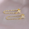 Women's Highend Fashion Cross Chain Tassel Earrings Copper Geometric U Shape Electroplated Jewelry
