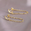 Women's Highend Fashion Cross Chain Tassel Earrings Copper Geometric U Shape Electroplated Jewelry