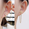 Women's Highend Fashion Cross Chain Tassel Earrings Copper Geometric U Shape Electroplated Jewelry