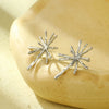 Women's Highend Fashionable Elegant Asymmetrical Titanium Steel And 18K Stainless Steel Snowflake Earrings With Electroplating