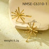 Women's Highend Fashionable Elegant Asymmetrical Titanium Steel And 18K Stainless Steel Snowflake Earrings With Electroplating