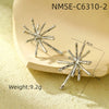 Women's Highend Fashionable Elegant Asymmetrical Titanium Steel And 18K Stainless Steel Snowflake Earrings With Electroplating