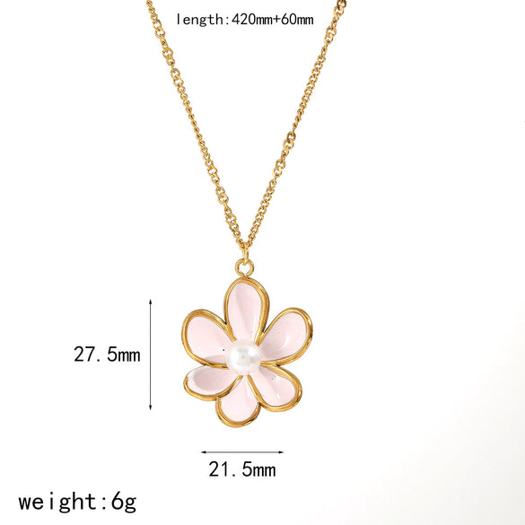 Women's Highend Feel Flower Shape Stainless Steel Electroplated Earrings